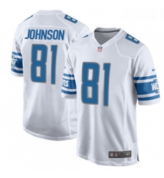 Men Nike Detroit Lions 81 Calvin Johnson Game White NFL Jersey