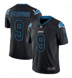 Men Nike Detroit Lions 9 Matthew Stafford Limited Lights Out Black Rush NFL Jersey