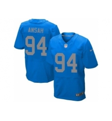 Nike Detroit Lions 94 Ziggy Ansah Blue Elite Alternate NFL Jersey