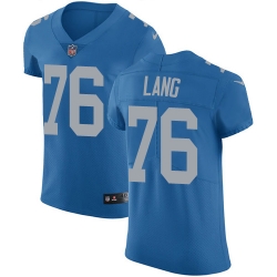 Nike Lions #76 T J Lang Blue Throwback Mens Stitched NFL Vapor Untouchable Elite Jersey