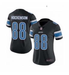 Womens Detroit Lions 88 TJ Hockenson Limited Black Rush Vapor Untouchable Football Jersey