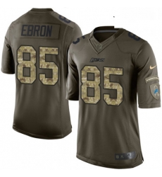 Youth Nike Detroit Lions 85 Eric Ebron Elite Green Salute to Service NFL Jersey