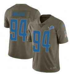 Youth Nike Lions #94 Ziggy Ansah Olive Stitched NFL Limited 2017 Salute to Service Jersey