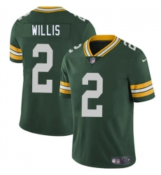 Men Green Bay Packers 2 Malik Willis Green Vapor Limited Stitched Football Jersey