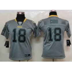 Women Nike Green Bay Packers #18 Randall Cobb Grey Lights Out Elite NFL Jerseys