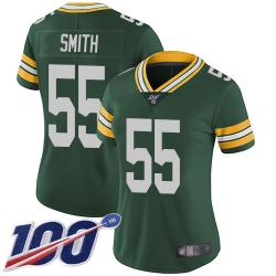 Women Packers 55 Za Darius Smith Green Team Color Stitched Football 100th Season Vapor Limited Jersey