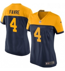 Womens Nike Green Bay Packers 4 Brett Favre Game Navy Blue Alternate NFL Jersey