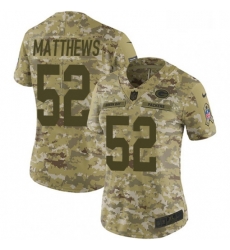 Womens Nike Green Bay Packers 52 Clay Matthews Limited Camo 2018 Salute to Service NFL Jersey