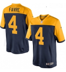 Youth Nike Green Bay Packers 4 Brett Favre Elite Navy Blue Alternate NFL Jersey