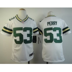 Youth Nike Green Bay Packers 53 Perry White NFL Jerseys