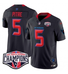 Men Houston Texans 5 Jalen Pitre Navy 2nd Alternate F U S E  2024 AFC South Division Champions Vapor Limited Stitched Football Jersey