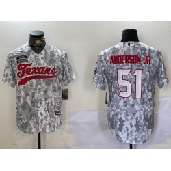 Men Houston Texans 51 Will Anderson Jr Camo With Patch Cool Base Stitched Baseball Jersey