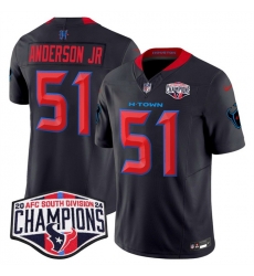 Men Houston Texans 51 Will Anderson Jr  Navy 2nd Alternate F U S E  2024 AFC South Division Champions Vapor Limited Stitched Football Jersey