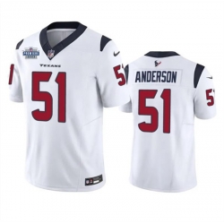 Men Houston Texans 51 Will Anderson Jr  White 2023 F U S E  With Prem1ere Patch Vapor Untouchable Limited Stitched Football Jersey