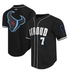 Men Houston Texans 7 C J Stroud Black Alternate Logo Mesh Button Up Stitched Baseball Jersey