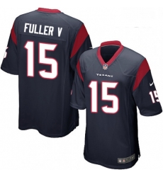 Men Nike Houston Texans 15 Will Fuller V Game Navy Blue Team Color NFL Jersey