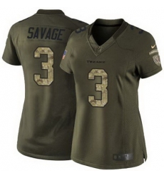 Nike Texans #3 Tom Savage Green Womens Stitched NFL Limited Salute to Service Jersey