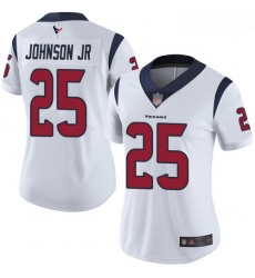 Texans #25 Duke Johnson Jr White Women Stitched Football Vapor Untouchable Limited Jersey