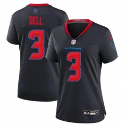 Women Houston Texans 3 Tank Dell Navy Blue 2024 Alternate F U S E Vapor Stitched Football Jersey