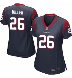 Womens Nike Houston Texans 26 Lamar Miller Game Navy Blue Team Color NFL Jersey