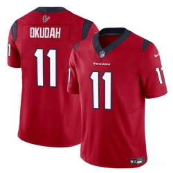 Youth Houston Texans 11 Jeff Okudah Red 2024 F U S E Vapor Untouchable Limited Stitched Football Jersey