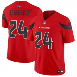 Youth Houston Texans 24 Derek Stingley Jr  Red 2024 Alternate F U S E Vapor Stitched Football Jersey