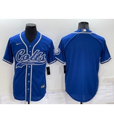 Men Indianapolis Colts Blank Royal Cool Base Stitched Baseball Jersey