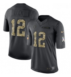 Men Nike Indianapolis Colts 12 Andrew Luck Limited Black 2016 Salute to Service NFL Jersey