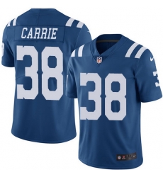 Nike Colts 38 T J  Carrie Royal Blue Men Stitched NFL Limited Rush Jersey