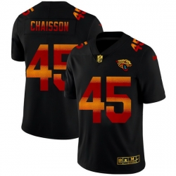 Jacksonville Jaguars 45 K 27Lavon Chaisson Men Black Nike Red Orange Stripe Vapor Limited NFL Jersey