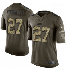 Men Nike Jacksonville Jaguars 27 Leonard Fournette Limited Green Salute to Service NFL Jersey