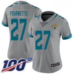 Jaguars #27 Leonard Fournette Silver Women Stitched Football Limited Inverted Legend 100th Season Jersey