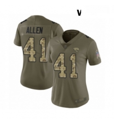 Womens Jacksonville Jaguars 41 Josh Allen Limited Olive Camo 2017 Salute to Service Football Jersey