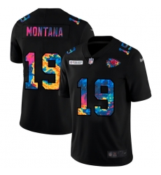 Kansas City Chiefs 19 Joe Montana Men Nike Multi Color Black 2020 NFL Crucial Catch Vapor Untouchable Limited Jersey