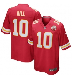 Men Kansas City Chiefs 10 Tyreek Hill Red Stitched Game Jersey