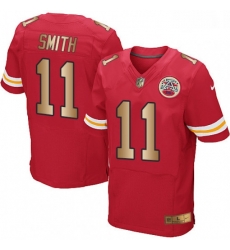 Men Nike Kansas City Chiefs 11 Alex Smith Elite RedGold Team Color NFL Jersey