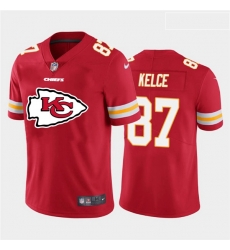 Nike Chiefs 87 Travis Kelce Red Team Big Logo Vapor Untouchable Limited Jersey