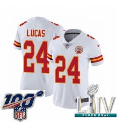 2020 Super Bowl LIV Women Nike Kansas City Chiefs #24 Jordan Lucas White Vapor Untouchable Limited Player NFL Jersey