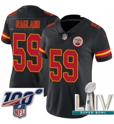 2020 Super Bowl LIV Women Nike Kansas City Chiefs #59 Reggie Ragland Limited Black Rush Vapor Untouchable NFL Jersey