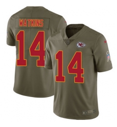 Nike Chiefs #14 Sammy Watkins Olive Youth Stitched NFL Limited 2017 Salute to Service Jersey