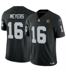 Men Las Vegas Raiders 16 Jakobi Meyers Black 2023 F U S E With John Madden Patch Vapor Limited Stitched Football Jersey