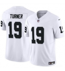 Men Las Vegas Raiders 19 DJ Turner White F U S E Vapor Stitched Football Jersey