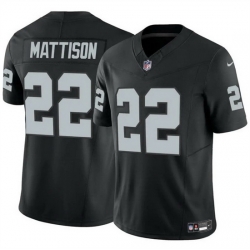 Men Las Vegas Raiders 22 Alexander Mattison Black 2024 F U S E Vapor Stitched Football Jersey