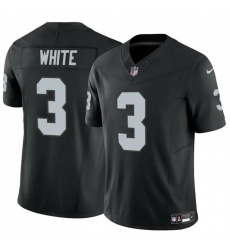 Men Las Vegas Raiders 3 Zamir White Black 2024 F U S E Vapor Stitched Football Jersey