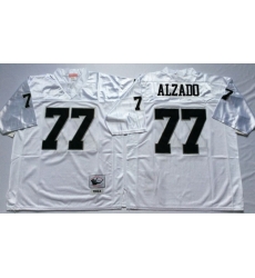 Men Las Vegas Raiders 77 Lyle Alzado White M&N Throwback Jersey