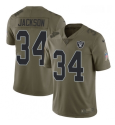 Mens Nike Oakland Raiders 34 Bo Jackson Limited Olive 2017 Salute to Service NFL Jersey