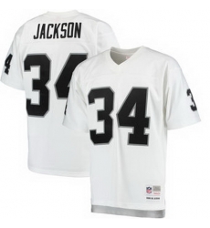 Mens Oakland Raiders Bo Jackson Mitchell 26 Ness White 1988 Replica Retired Player Jersey