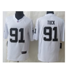 Nike Oakland Raiders 91 Justin Tuck White Game NFL Jersey