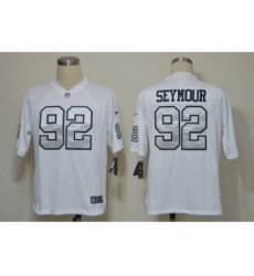 Nike Oakland Raiders 92 Richard Seymour White Game Silver number NFL Jersey