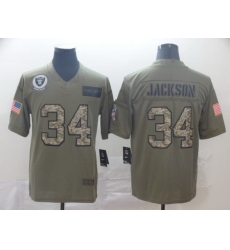 Nike Raiders 34 Bo Jackson 2019 Olive Camo Salute To Service Limited Jersey